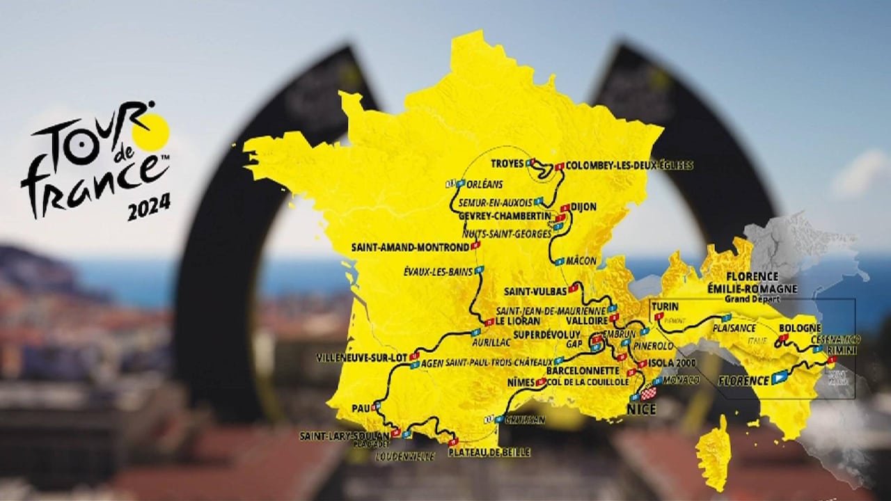 Sportschau Die Streckenanimation der Tour de France 2024 hier anschauen